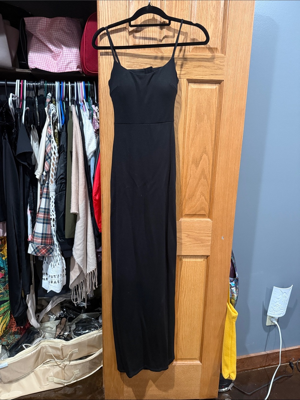 Lovers + Friends Black Spaghetti-Strap Maxi Dress